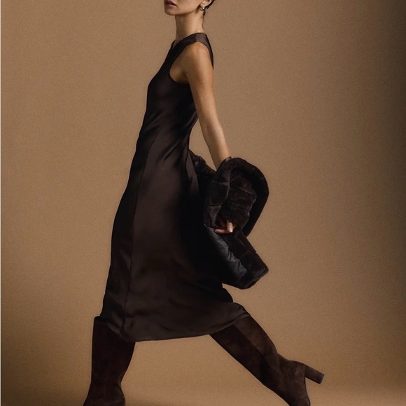 Quince Chocolate Brown Midi Dress - Picture 2 of 5